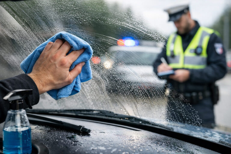 Laver correctement votre voiture – et surtout votre pare-brise – peut vous éviter une amende